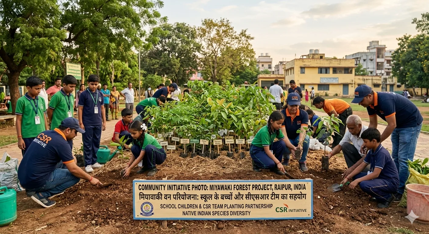 CSR Miyawaki plantation drive in Raipur India