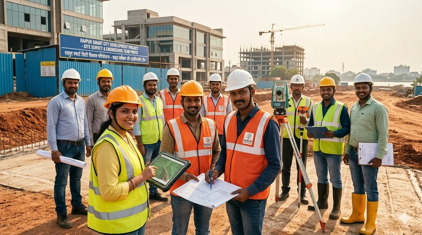 Bharat Envirotech rainwater harvesting survey team in Raipur India