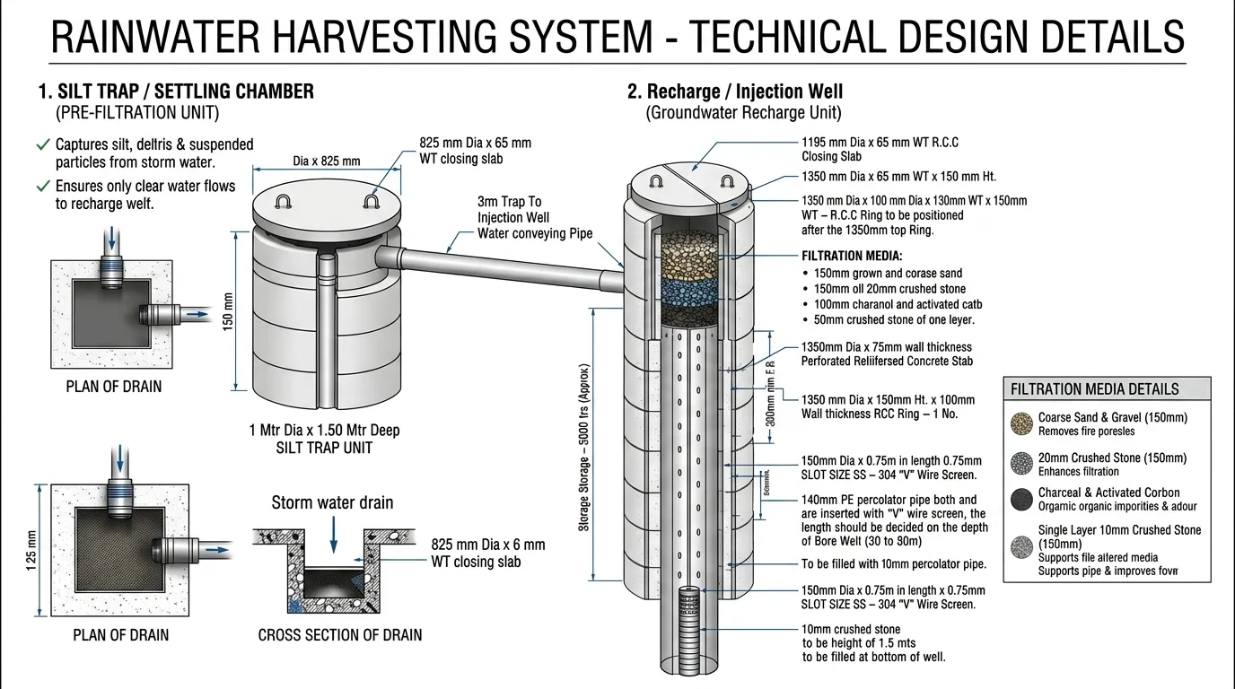 V-Wire technology rainwater harvesting filter in Raipur India